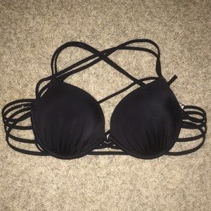 Black push-up swim top